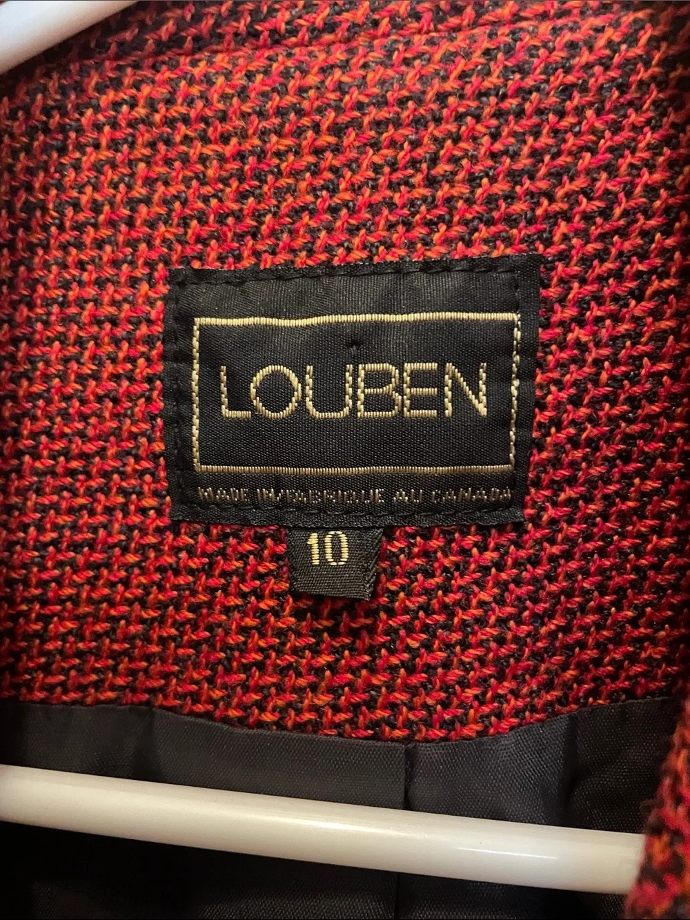Textured Red and Black Blazer